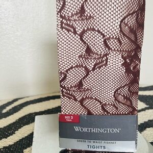 Worthington Brown Lace Fishnet Tights